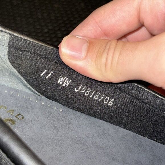 SAS Easier Slip On Black Leather Wedge Comfort Penny Loafers Womens Size 11WW - Picture 8 of 8